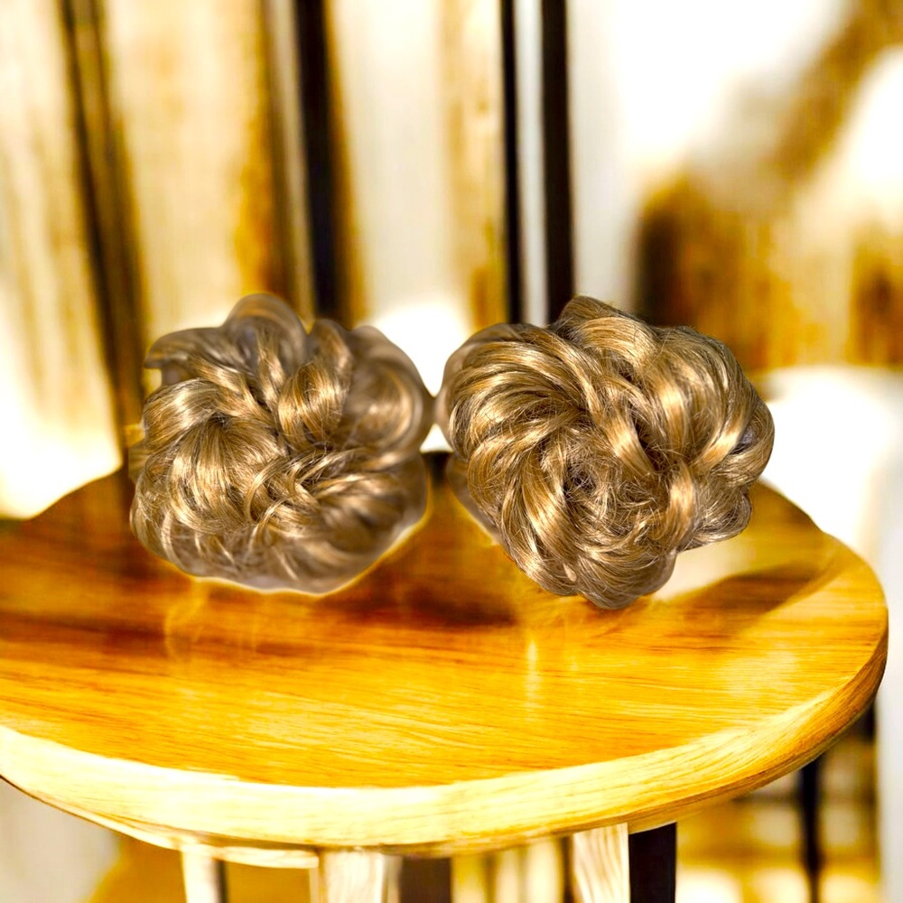 2pcs Messy Bun Hair Piece Scrunchy Curly Rubber Band Elastic Scrunchie